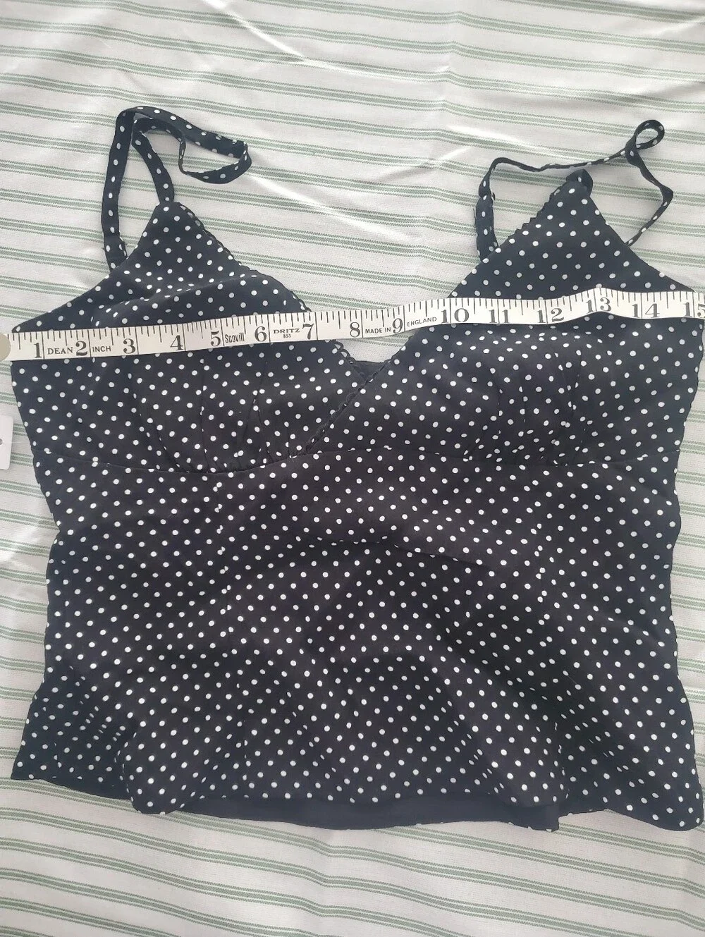 Black Polka Dot Asymmetric Midi Skirt Set  Size 4